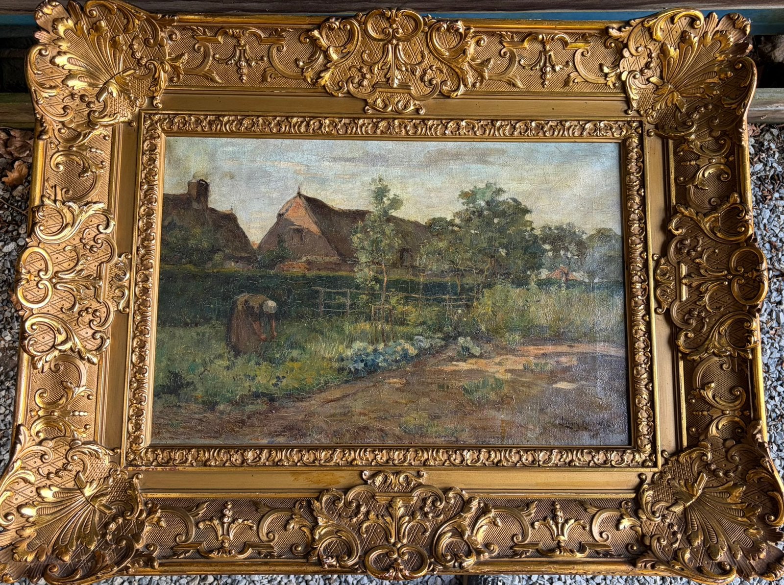 Peinture originale avec cadre doré Louis Ludwig, Antiquités & Art, Enlèvement, Toile