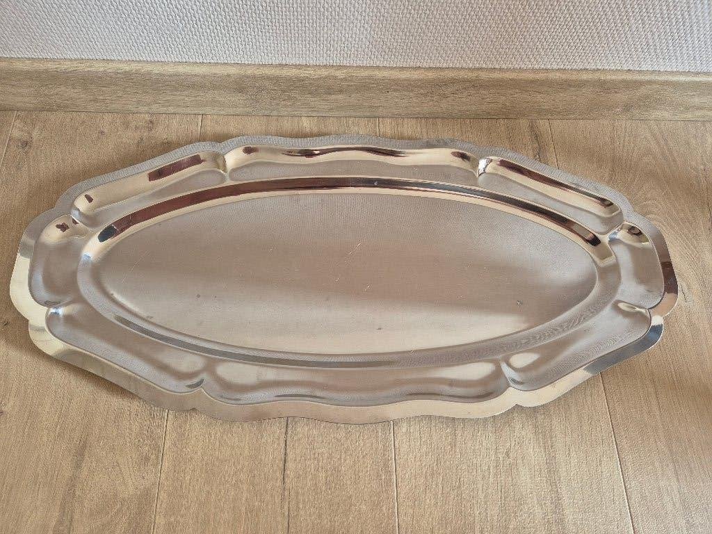Langwerpige inox schotel, Huis en Inrichting, Keuken | Servies, Ophalen of Verzenden, Gebruikt