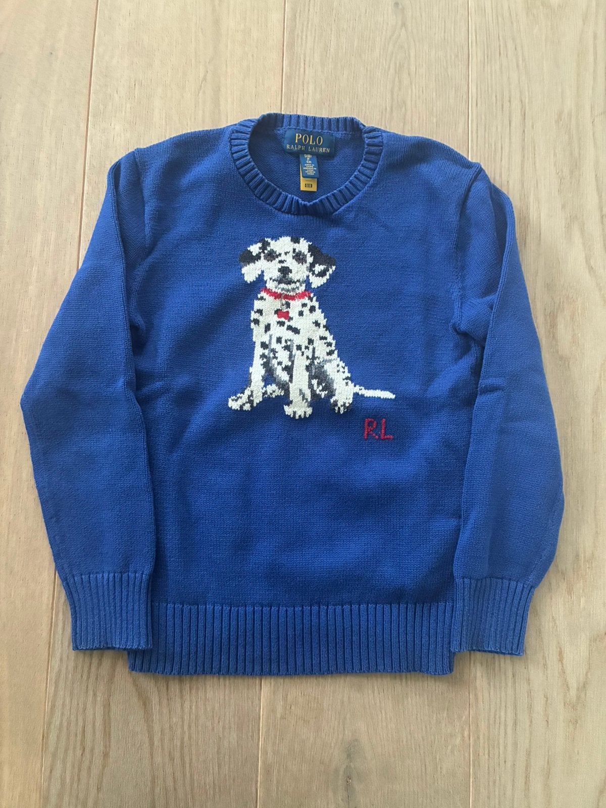 Ralph Lauren Hond Trui blauw 100% Katoen Authentiek, Verzenden, Zo goed als nieuw, Jongen of Meisje, Trui of Vest