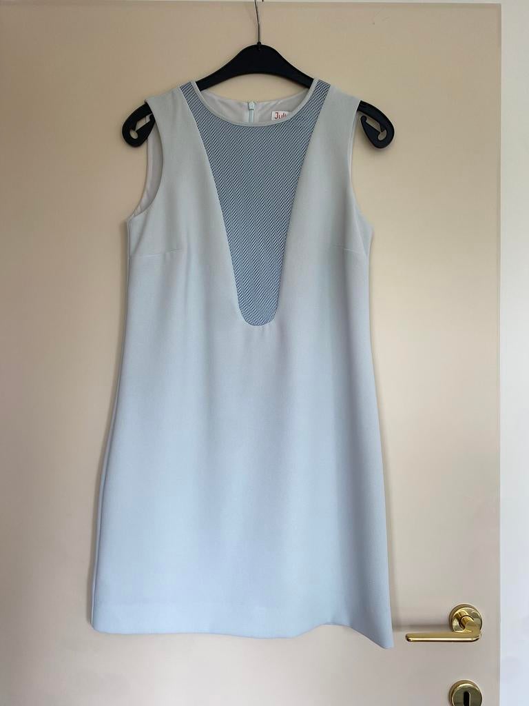 Ijsblauwe mouwloze jurk julia june maat 36, Kleding | Dames, Ophalen of Verzenden, Zo goed als nieuw, Maat 36 (S), Blauw