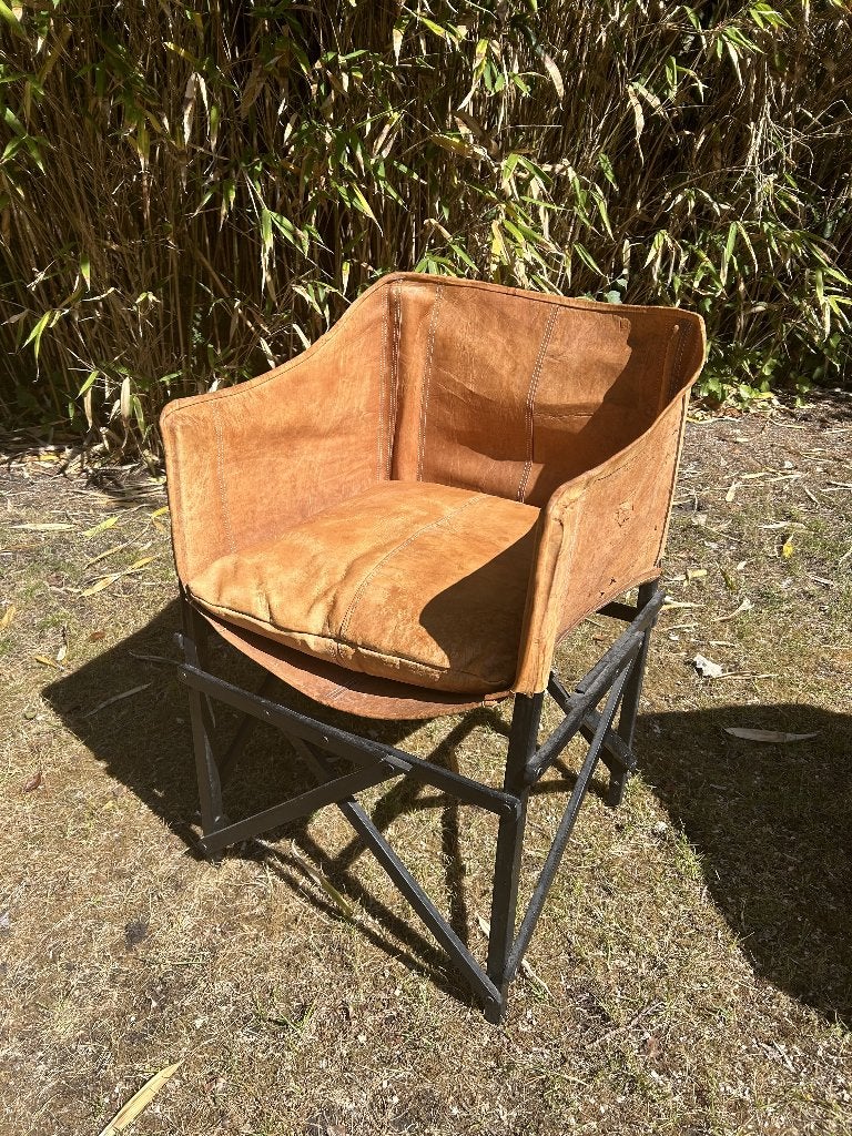 4 lederen regisseursstoelen, Ophalen, Gebruikt, Zwart, Koloniaal