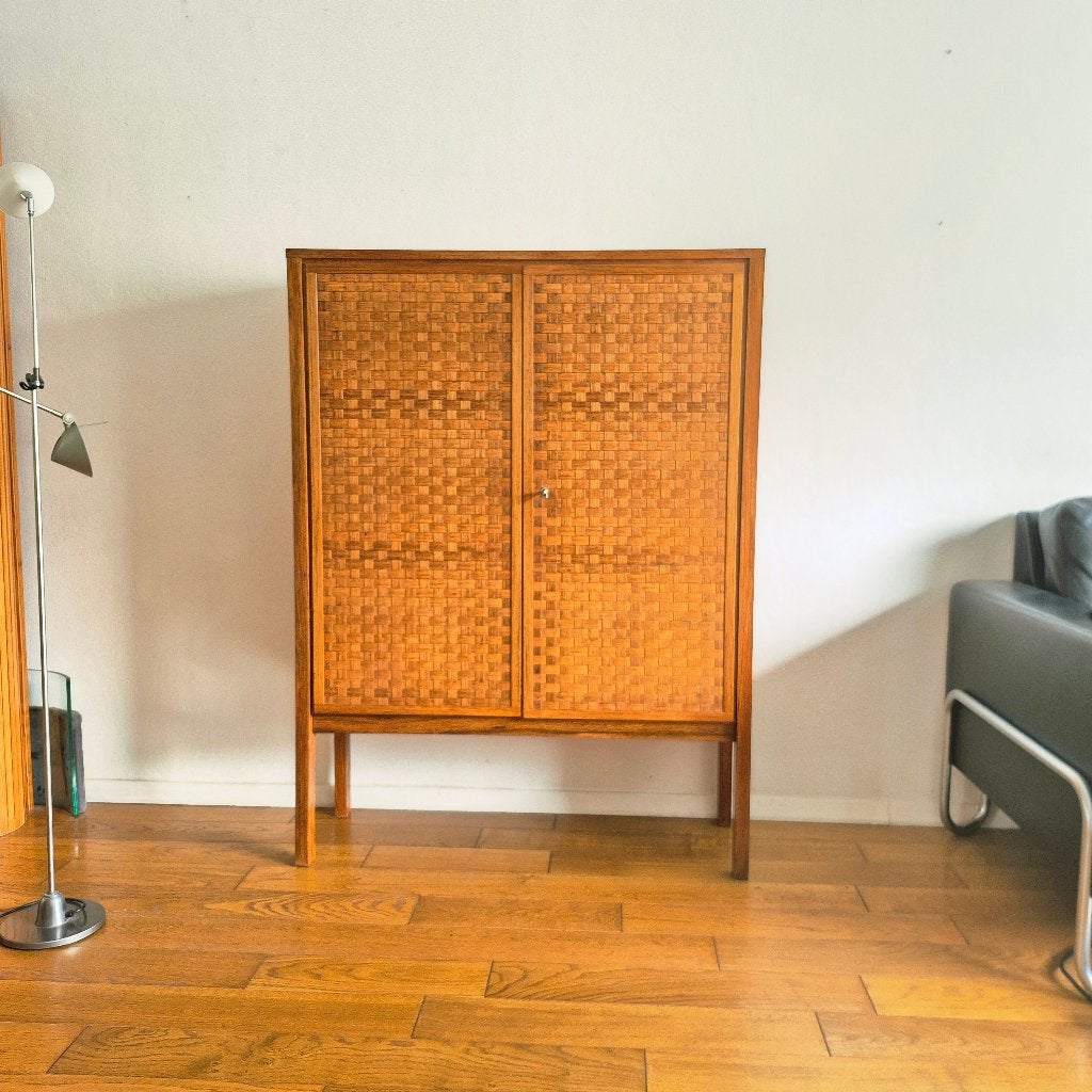 Armoire en palissandre design du milieu du siècle Leo Bub, Avec porte(s), 25 à 50 cm, Moins de 150 cm, Enlèvement