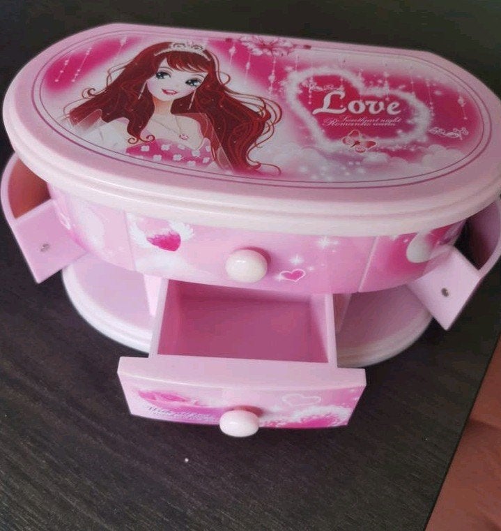 Boîte à bijoux musicale rose avec tiroirs et ballerine miroi, Enlèvement