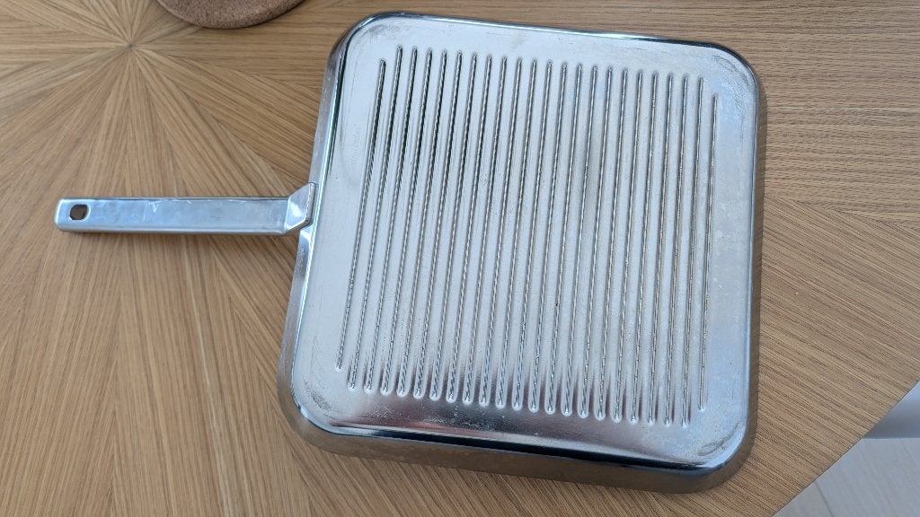 Poêle à griller Demeyere 28x28, Maison & Meubles, Enlèvement, Utilisé, Inox, Demeyere