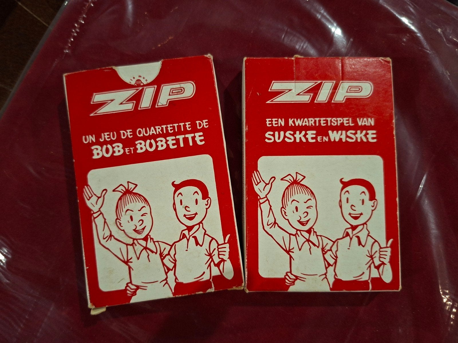 2 oude volledige zip kaartspelen van suske en wiske, Boeken, Ophalen of Verzenden