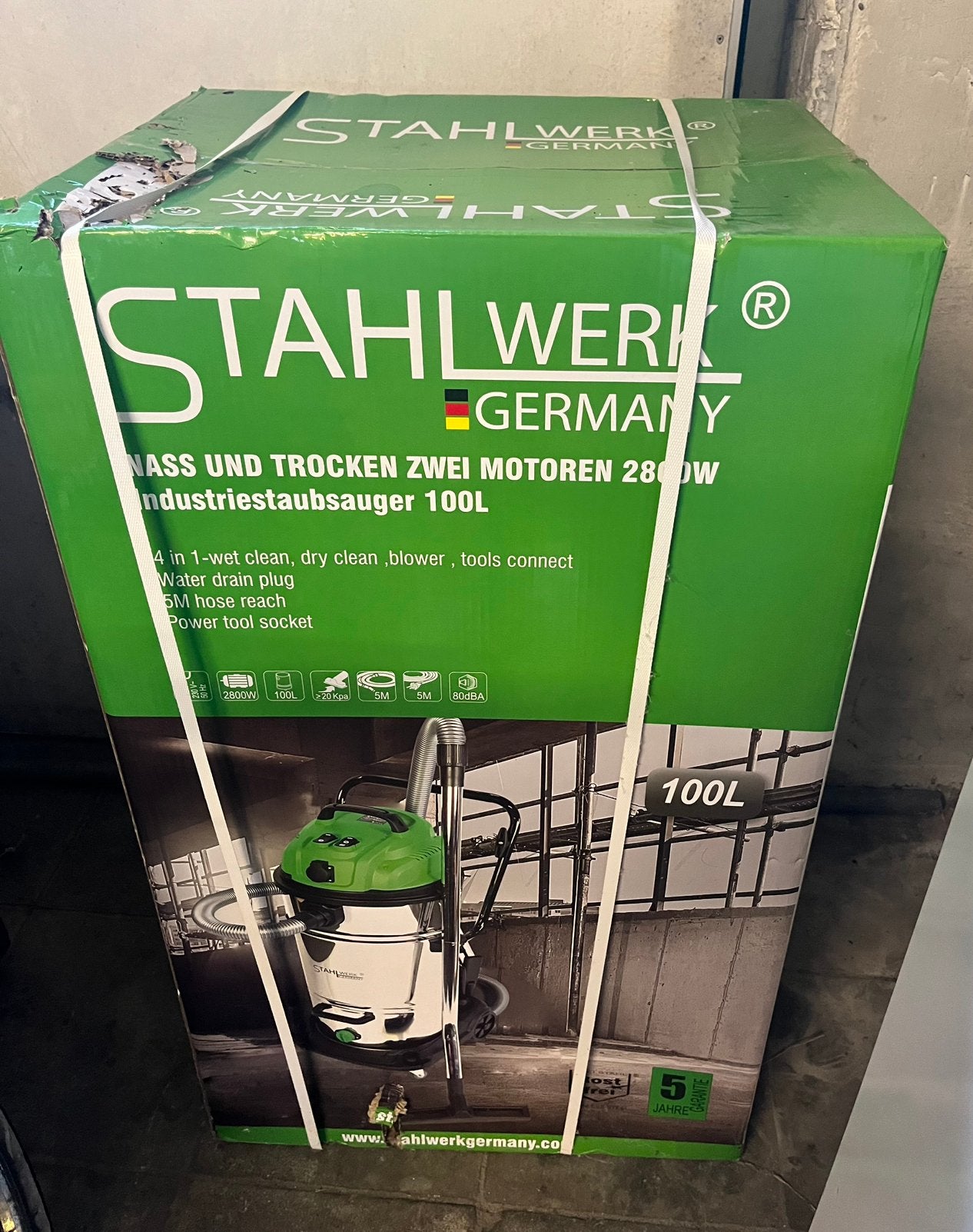 Aspirateur industriel STAHLWERK 100 L – Eau & poussière neuf, Bricolage & Construction, Matériel de nettoyage, Enlèvement, Neuf