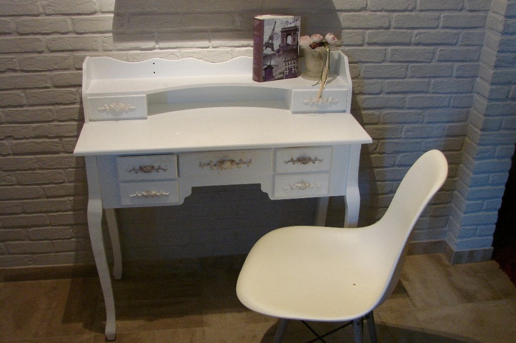 kaptafel wit met spiegels, Huis en Inrichting, Tafels | Kaptafels, Ophalen, Gebruikt, Hout, Landelijk