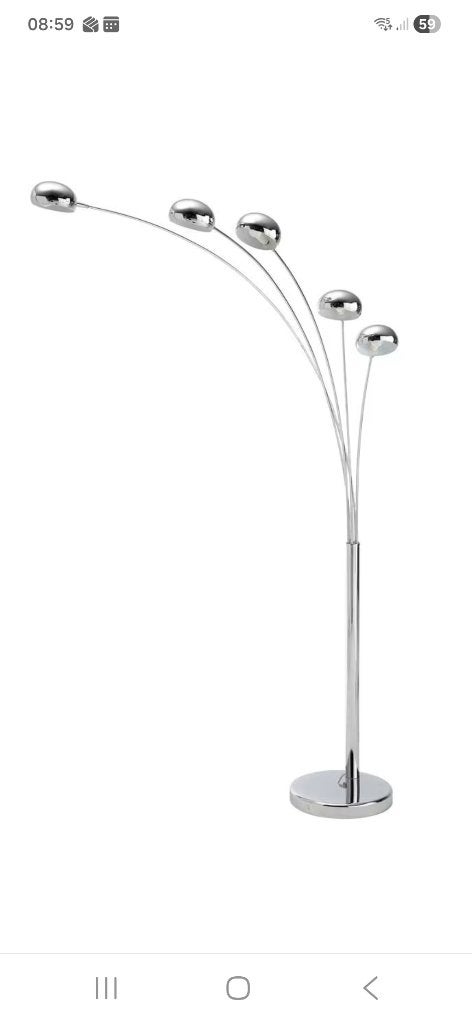 Lampadaire argenté, Métallique, Utilisé, Métal, 150 à 200 cm