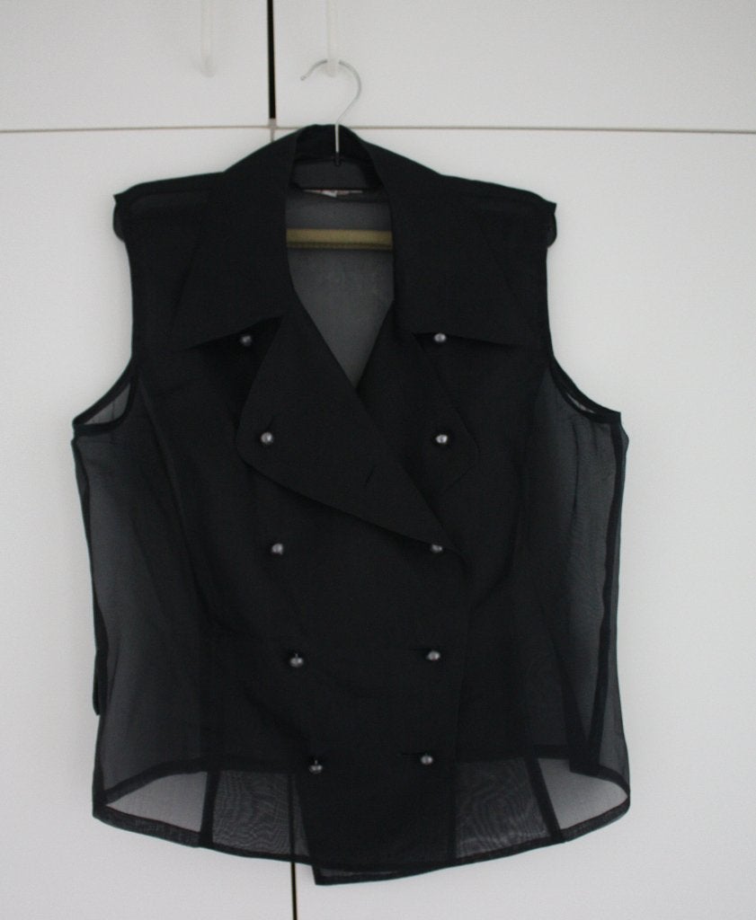 zwarte, zijden blouse  - maat 40 - Merk: Crisca by Nic Janik, Kleding | Dames, Maat 38/40 (M), Crisca by Nic Janik, Zwart, Ophalen of Verzenden