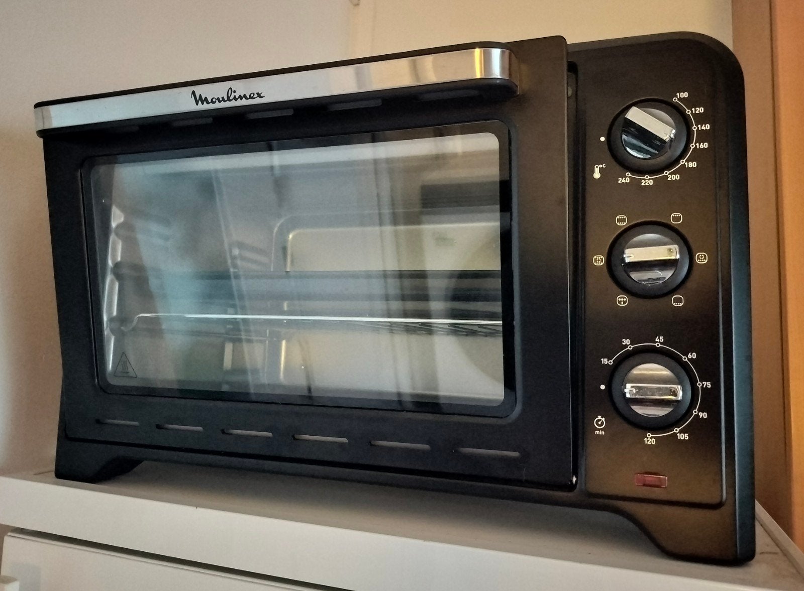 vrijstaande oven zwart, Moulinex, Enlèvement ou Envoi, Comme neuf, Air chaud, 45 à 60 cm