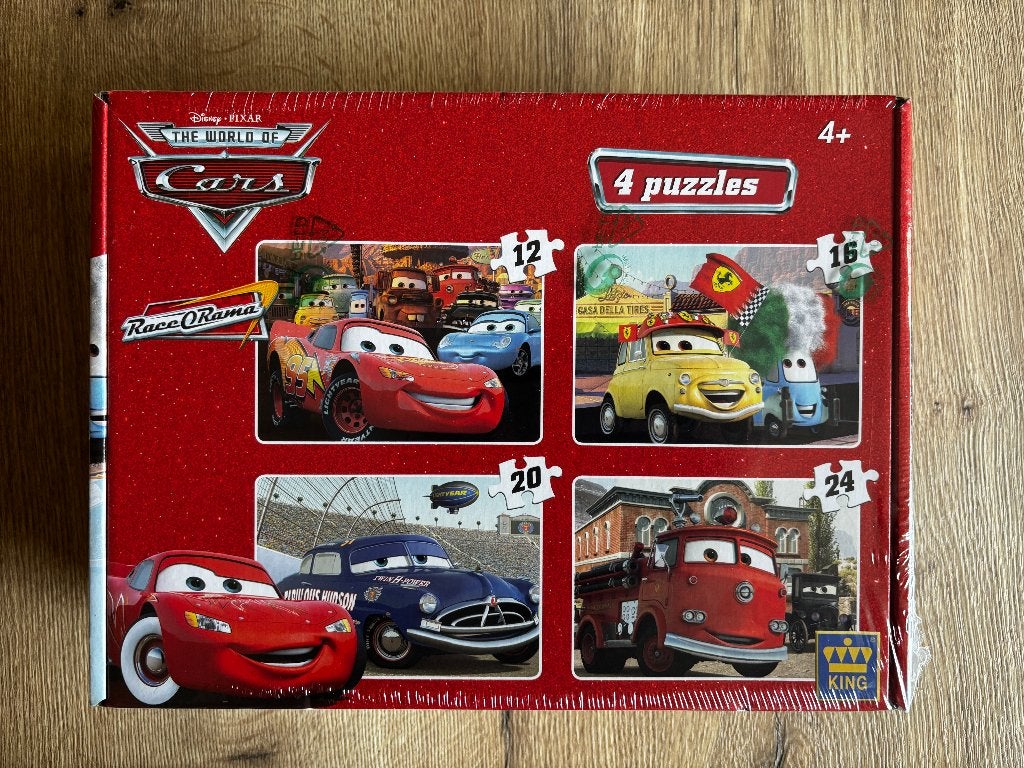 DISNEY Cars 4-in-1 puzzelbox NIEUW in seal, Kinderen en Baby's, Ophalen, 10 tot 50 stukjes, Nieuw, 4 tot 6 jaar