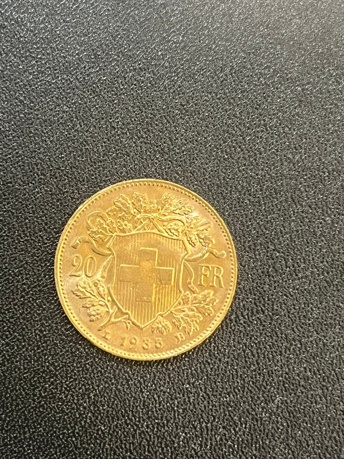 20 Zwitserse frank puur goud 1935, Postzegels en Munten, Ophalen of Verzenden, Goud