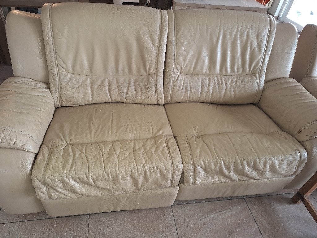 Zetel in leer gratis, Enlèvement, Utilisé, Cuir