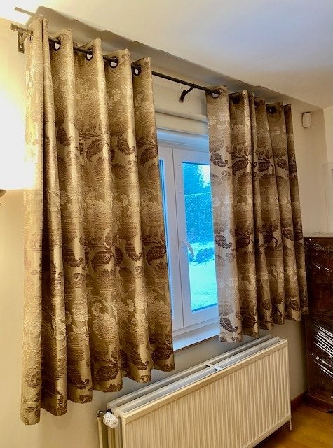Tentures chic, Heytens , beige marron, largeur 3m80, Autres types, Enlèvement ou Envoi, 170 cm, Beige