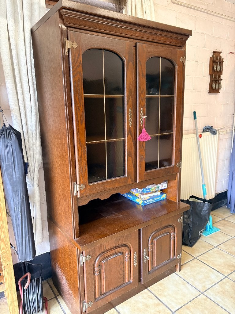 Vitrinekast, Huis en Inrichting, Ophalen, Gebruikt, Klassiek, Eikenhout