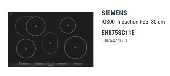 Siemens table de cuisson d'induction 80cm, Electroménager, Tables de cuisson, 4 zones de cuisson, Encastré, Enlèvement, Utilisé