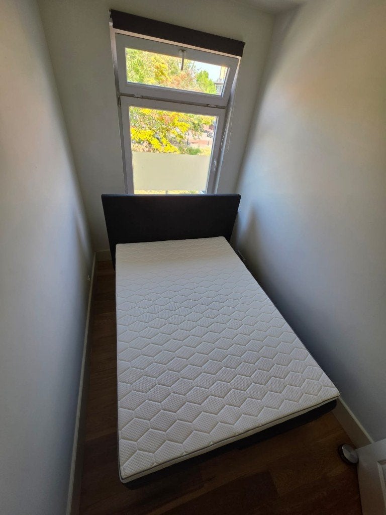 Boxset Orion, matras & hoofdbord; 140200cm; Bali Dark Grey, Verzenden, 140 cm, 200 cm, Nieuw