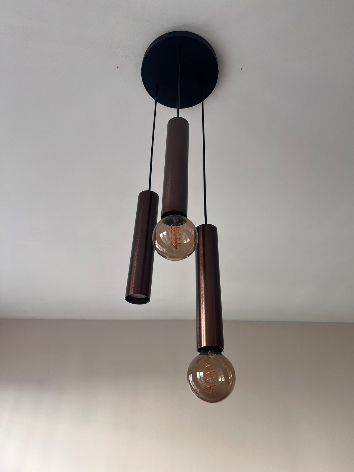 Lampe suspendue noir/bronze, Enlèvement, Neuf, Modern, E27 (grand)