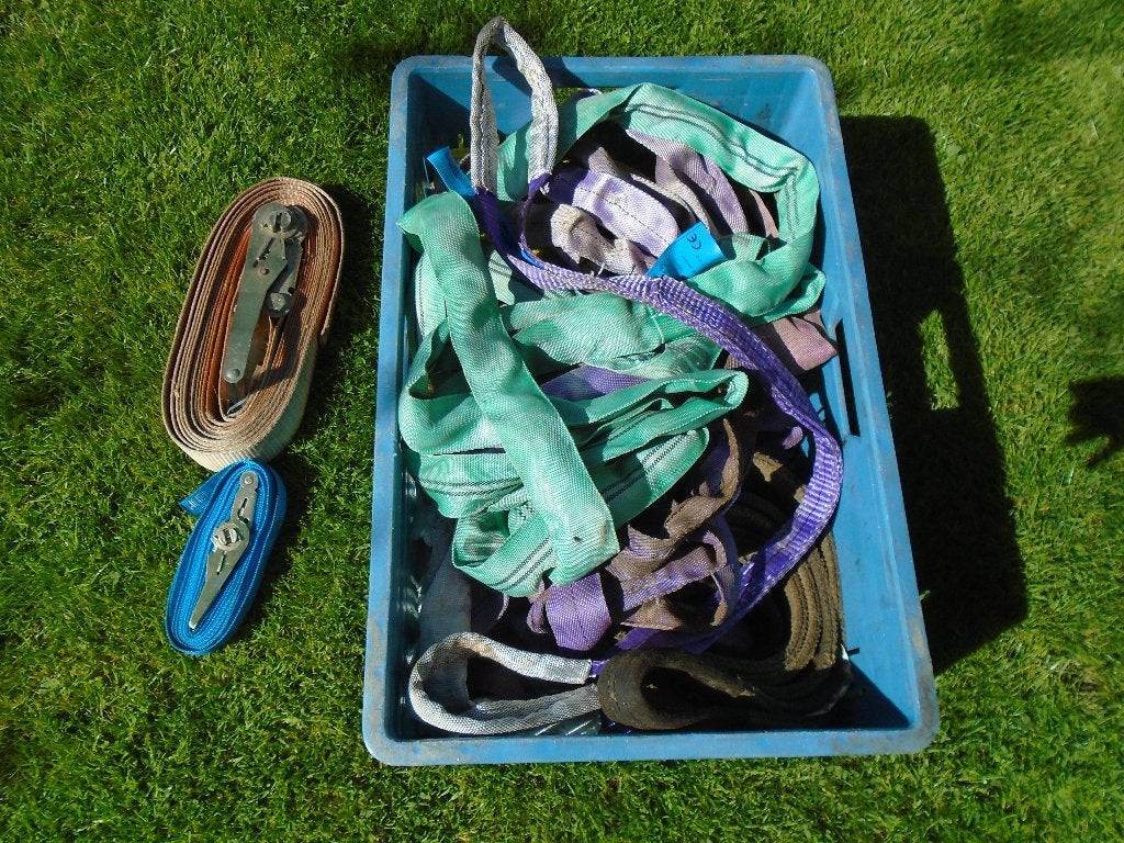 Rondstrop, stroppen, hijsbanden, sjorband, hijs materiaal., Doe-het-zelf en Bouw, Lieren en Takels, Ophalen, Gebruikt, Handmatig