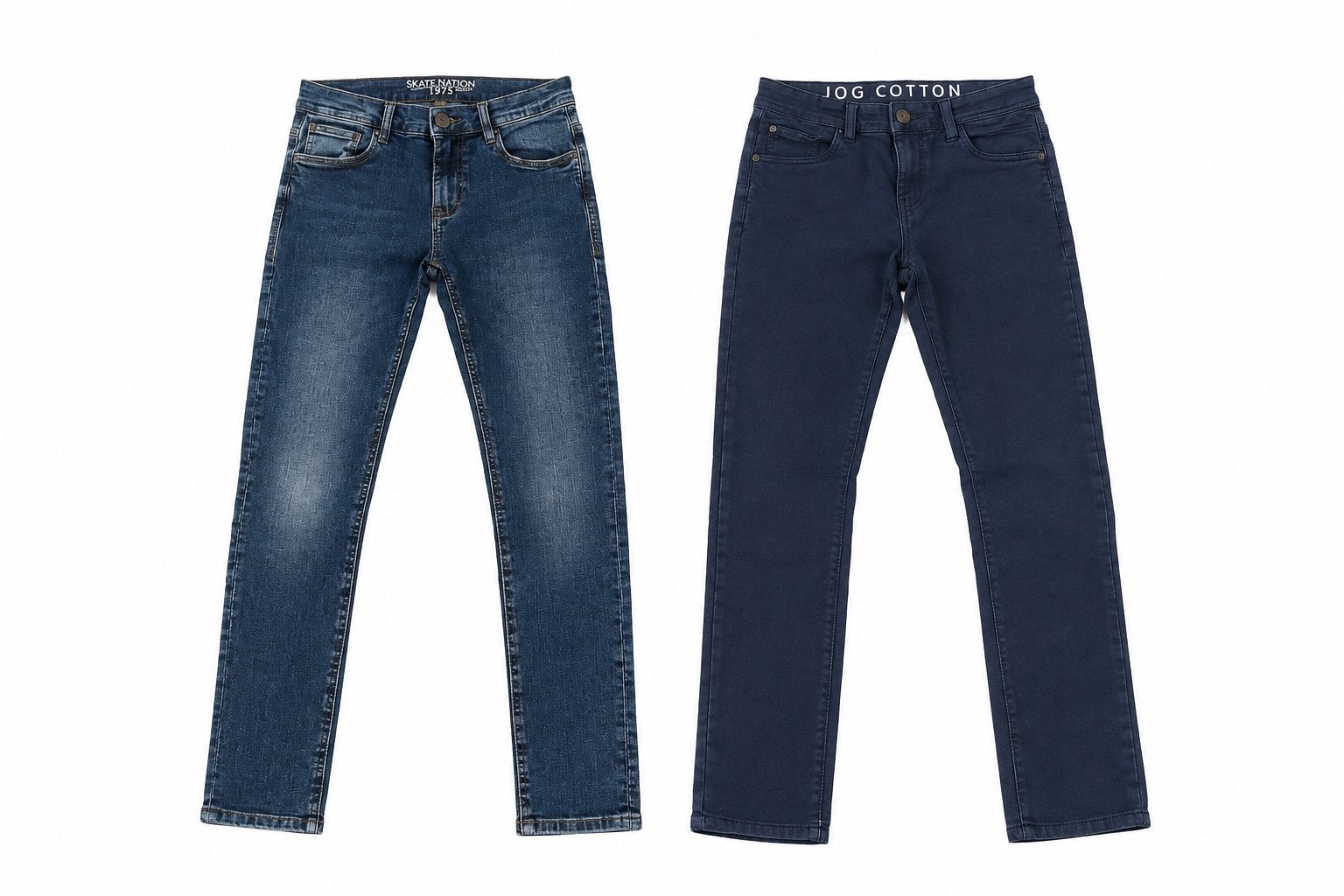 Set van 2 jongensbroeken, blauwe jeans en marineblauwe broek, Kinderen en Baby's, Verzenden, Zo goed als nieuw, Jongen, Broek