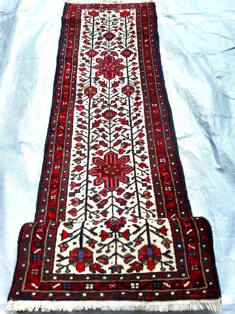Perzisch handgeknoopt Loper tapijt Uit Iran (Heriz) 240x65cm, Ophalen of Verzenden