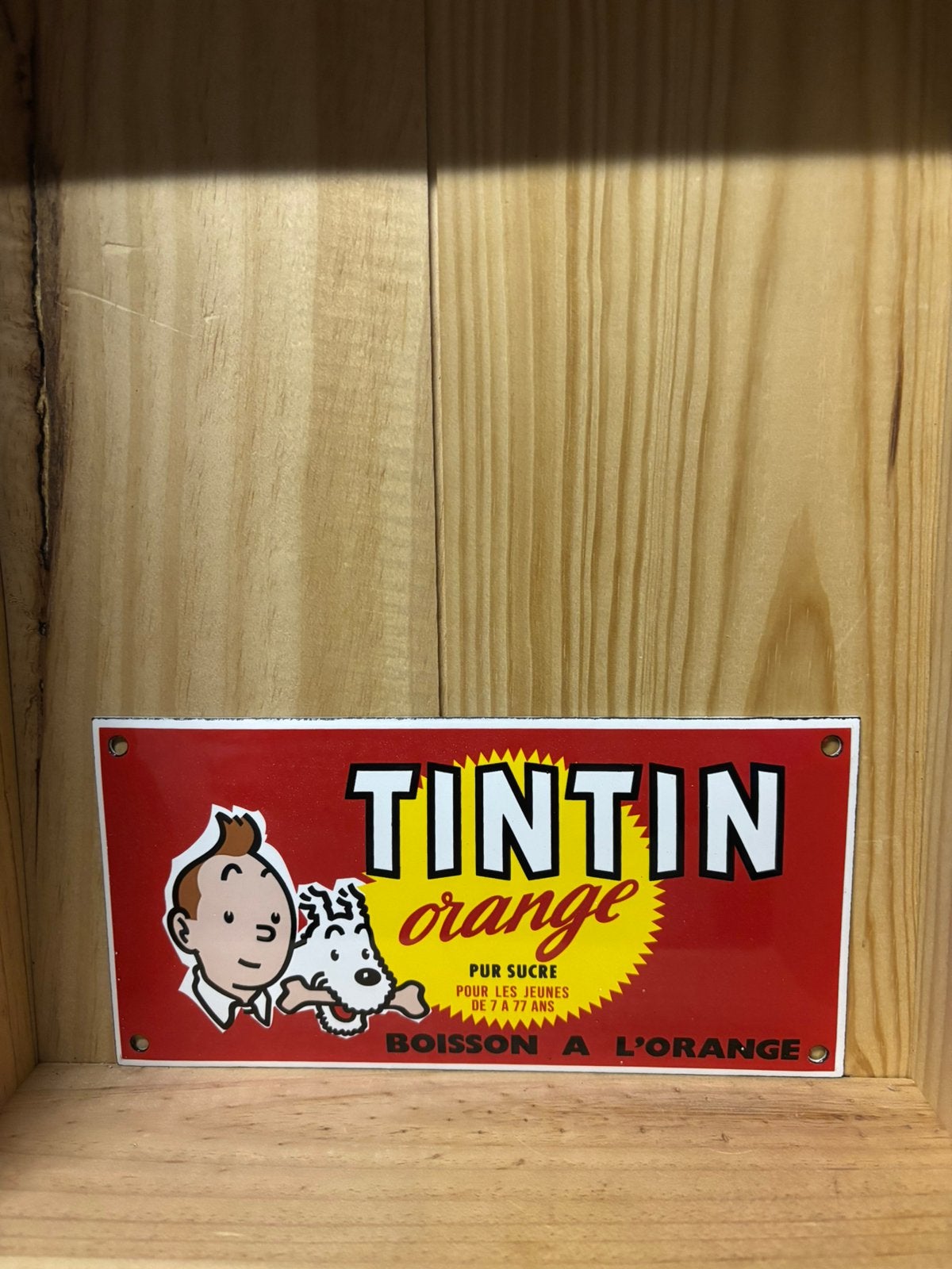 Plaque Émaillée tintin, Collections, Enlèvement ou Envoi, Comme neuf
