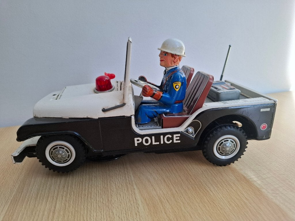 Vintage TN Nomura Turn-O-Matic Gun Jeep (1960s), Antiek en Kunst, Ophalen of Verzenden