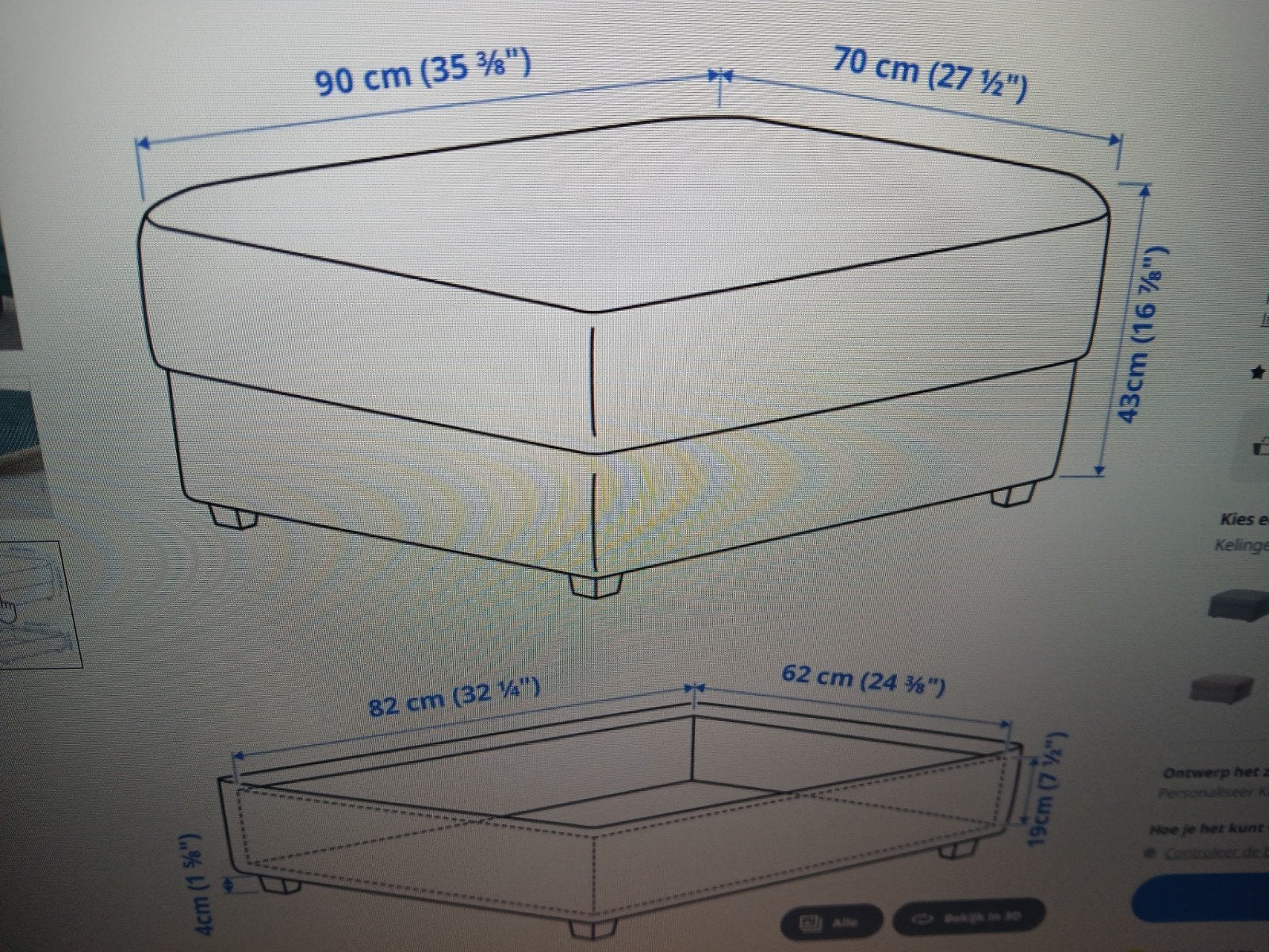 poef beige kleur jn stof, Huis en Inrichting, Ophalen, Stof