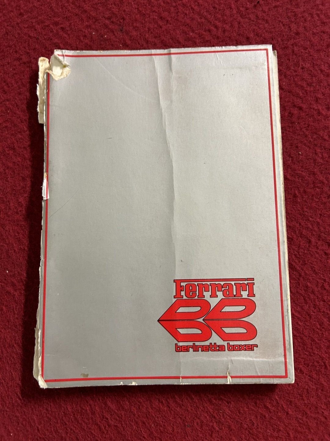 Ferrari 365 GT4 BB instructieboekje, Ophalen of Verzenden