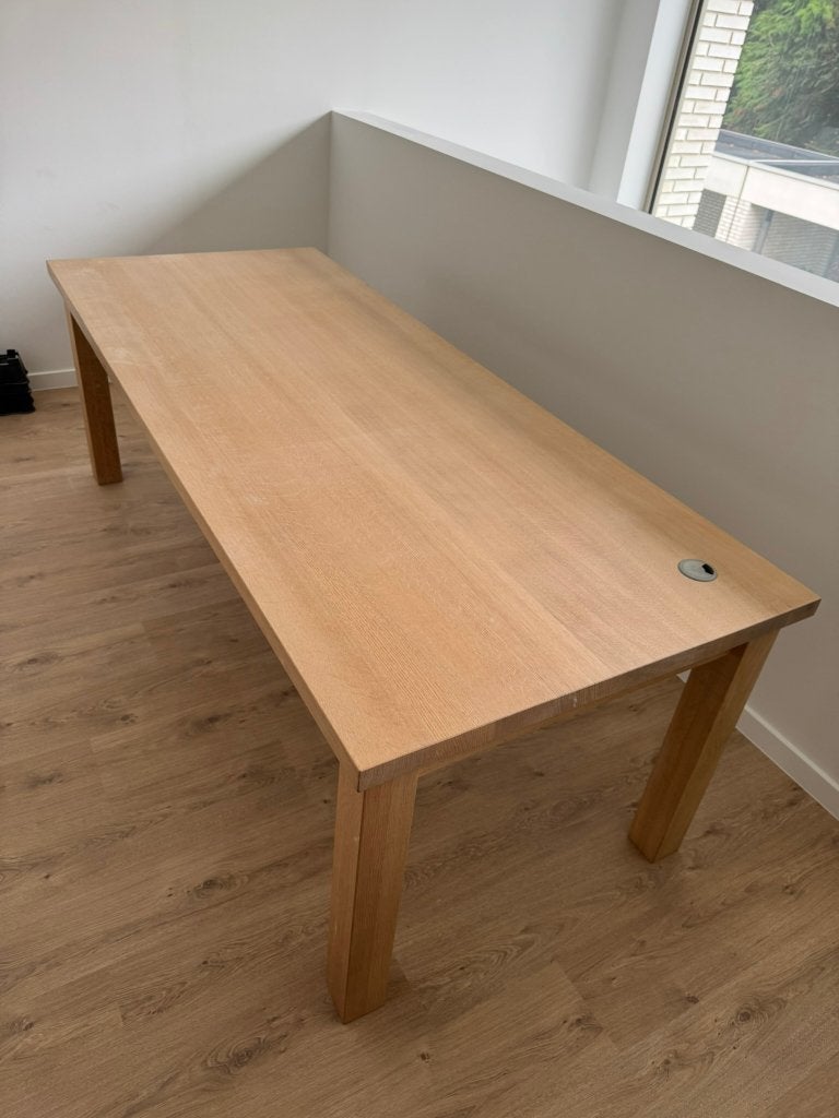 Bureau en bois massif 200x90 cm, Maison & Meubles, 90 cm, Enlèvement, Utilisé, 220 cm