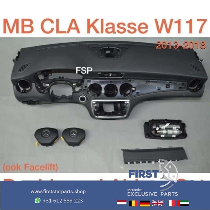 W117 X117 CLA Facelift Dashboard + Airbags Set Mercedes 2018, Gebruikt, -, Voor, Ophalen of Verzenden