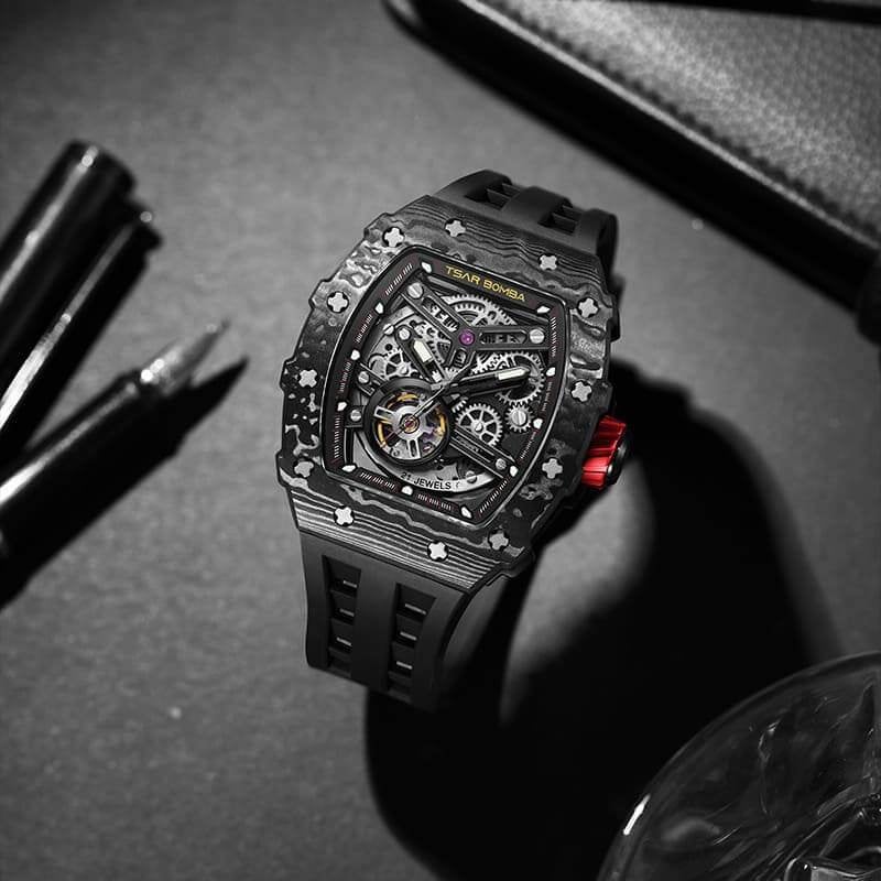 Tsar bomba neuve modèle carbone tonneau automatic TB8208CF, Seiko, Enlèvement, Autres matériaux, Autres matériaux