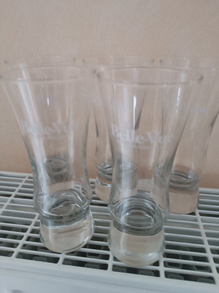 A vendre 5 verres Belle Vue, Enlèvement, Utilisé, Verre à bière
