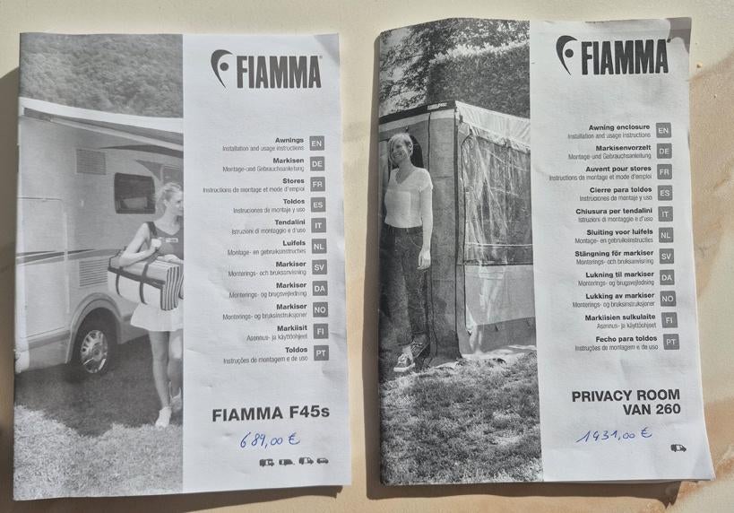 Luifel Fiamma F45s met Privacy Room Van 260, Caravans en Kamperen, Voortenten en Luifels, Ophalen, Zo goed als nieuw, Fiamma