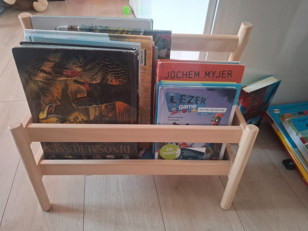 Houten kinderboekenrek / boekenplank voor kinderen, Beige, Enlèvement, Utilisé, Meuble de rangement