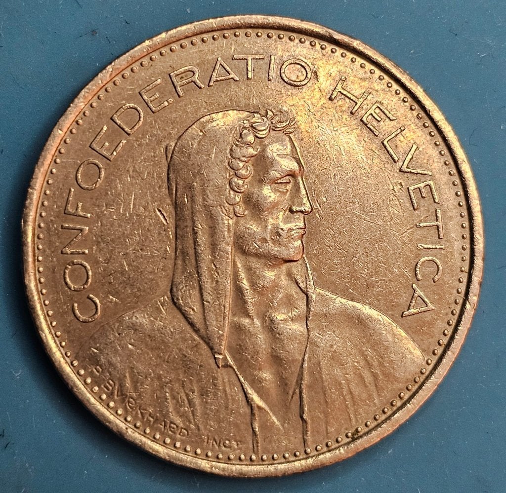 Zwitserland 5 Frank 1978 (5 CHF - Alpenherder), Ophalen of Verzenden, Overige landen, Losse munt