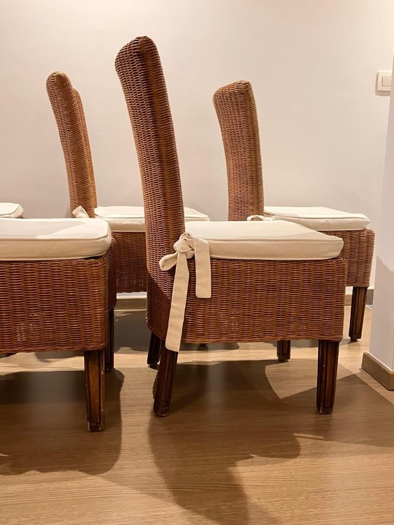 6 stoelen in landelijke stijl, Huis en Inrichting, Stoelen, Ophalen, Gebruikt, Overige kleuren, Riet of Rotan