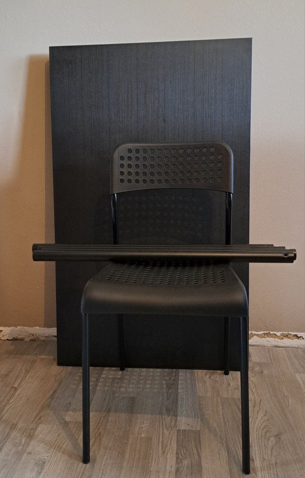 Sandsberg tafel en stoel zwart, Huis en Inrichting, Ophalen, Gebruikt, Zwart