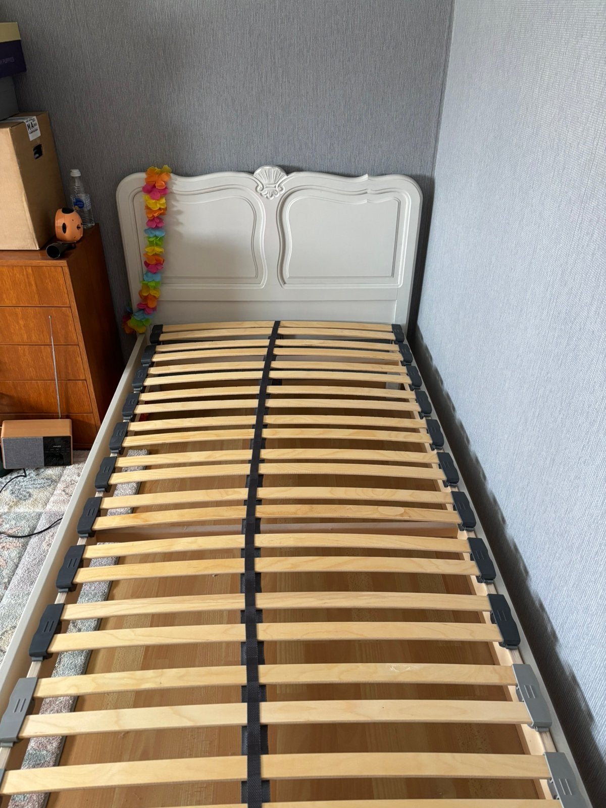 Bedframe en lattenbodem 1 persoonsbed, Ophalen, Gebruikt, 90 cm, Eenpersoons