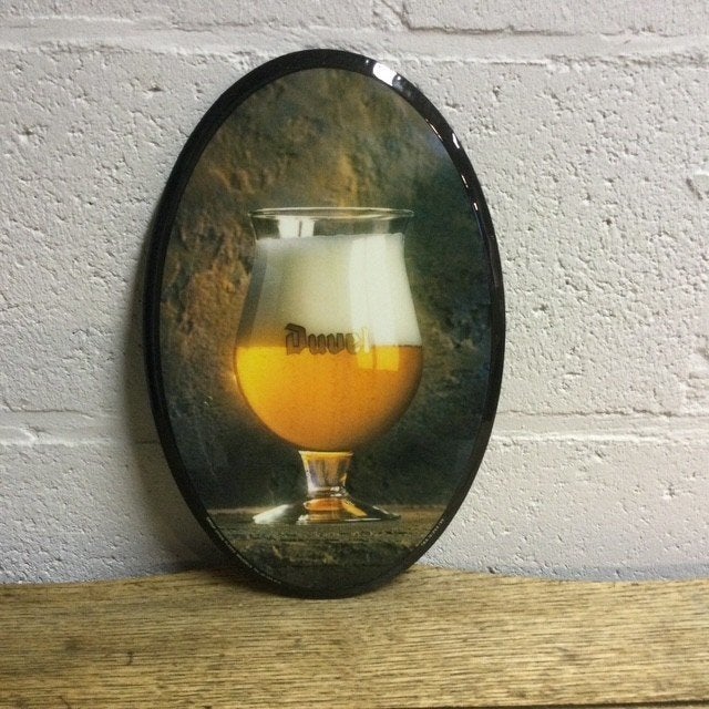 Kartonnen DUVEL reclamebordje, Enlèvement ou Envoi, Comme neuf, Panneau, Plaque ou Plaquette publicitaire, Duvel