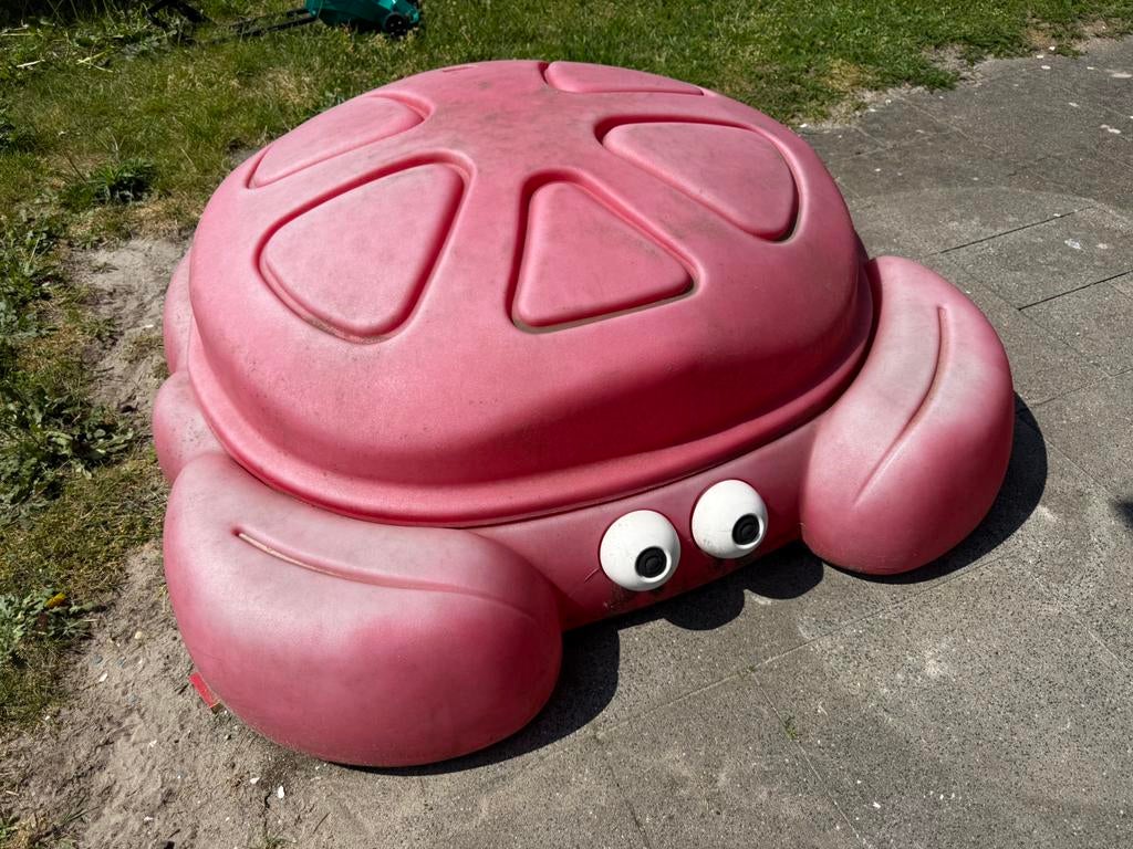 Zandbak schelp krab 120x120 + extra’s, Ophalen, Gebruikt