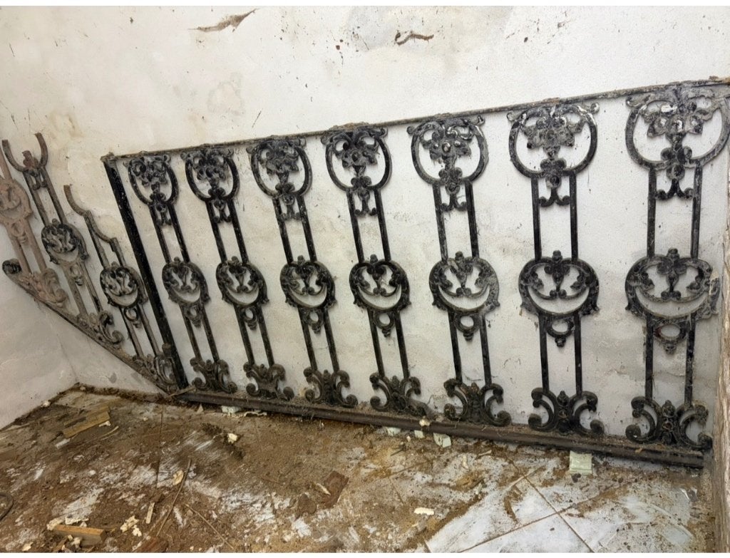 Garde-corps ancien en fonte – Style 1900 – 174 cm, Bricolage & Construction, Enlèvement, Utilisé