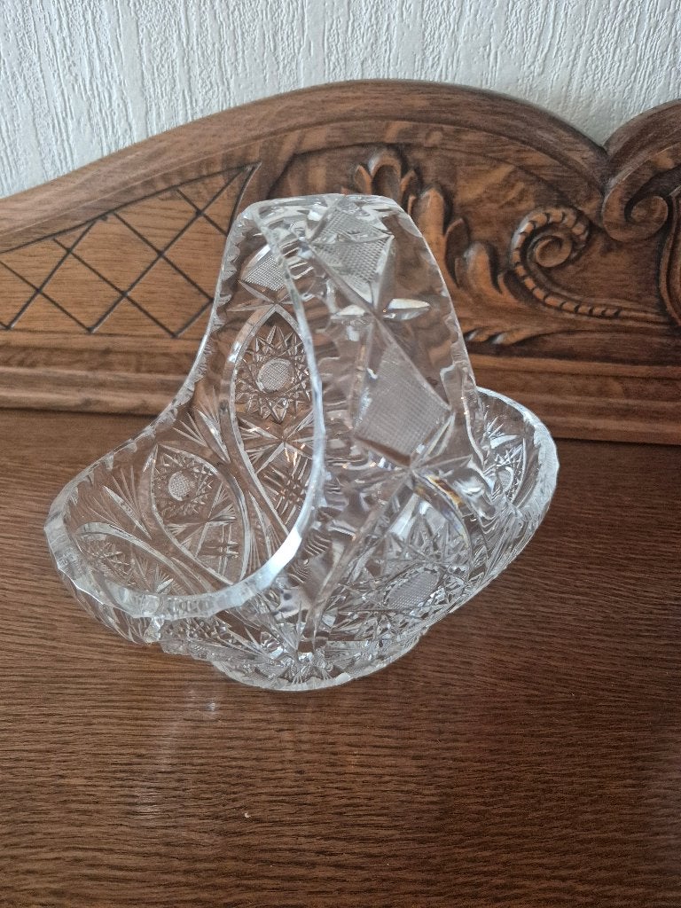 Vintage kristallen mandje met hengsel, Antiek en Kunst, Ophalen