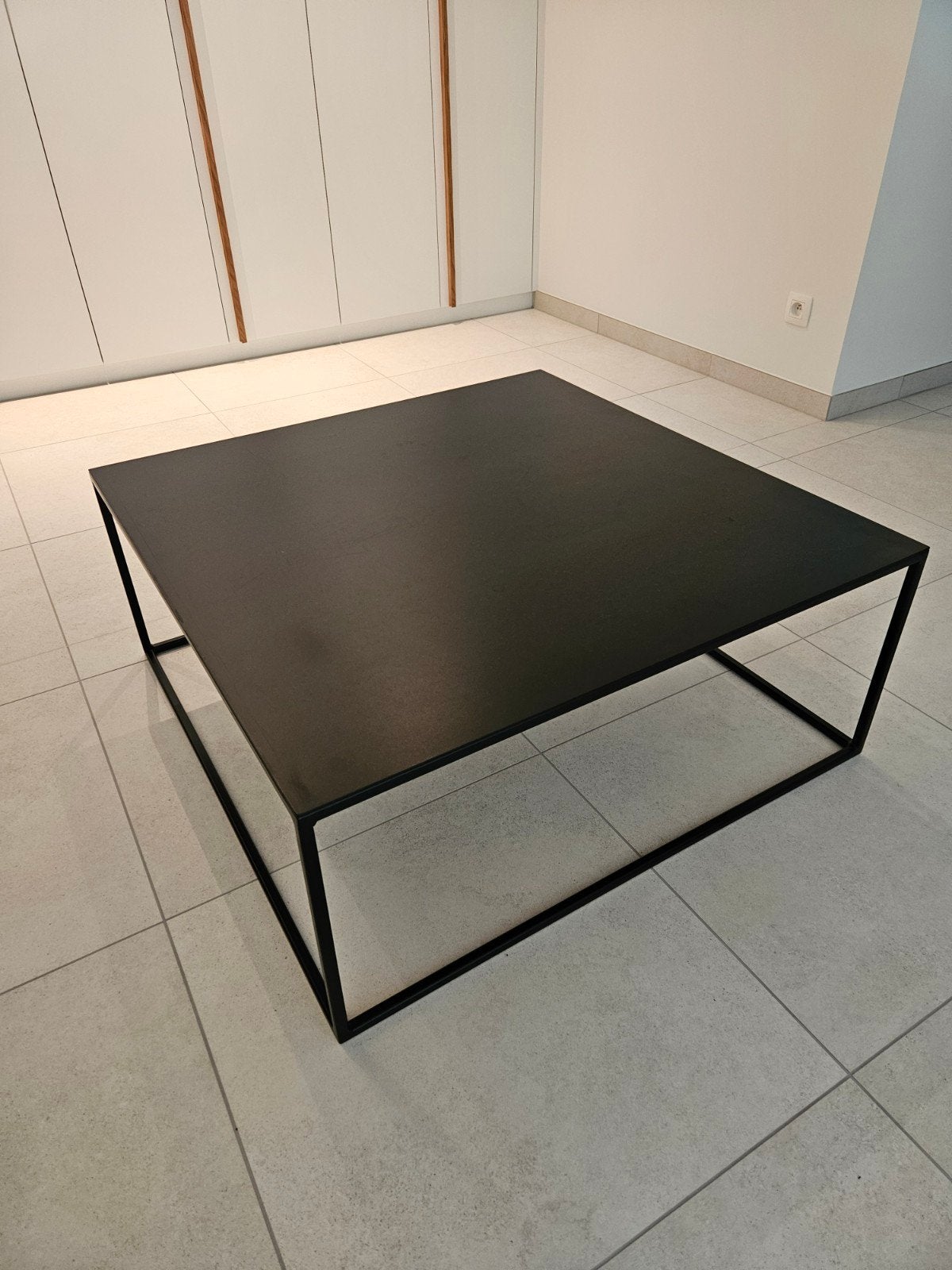 Salontafel Zwart - 90x90x37 cm, Ophalen, 50 tot 100 cm, Vierkant, 50 tot 100 cm