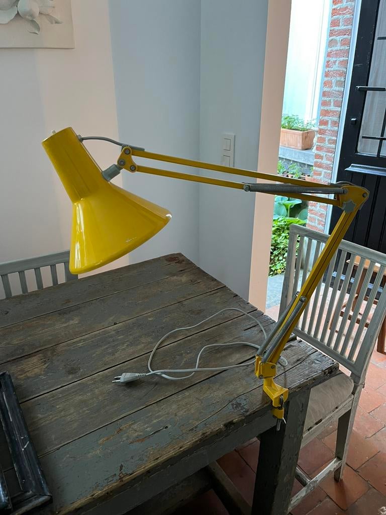 VINTAGE LAMP BUREAULAMP ATELIER DEENS GEEL, Ophalen of Verzenden