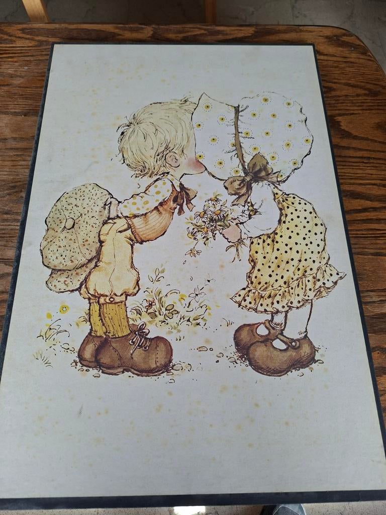 Ingelijste Sarah kay kader uit de 70ies., Antiquités & Art, Enlèvement
