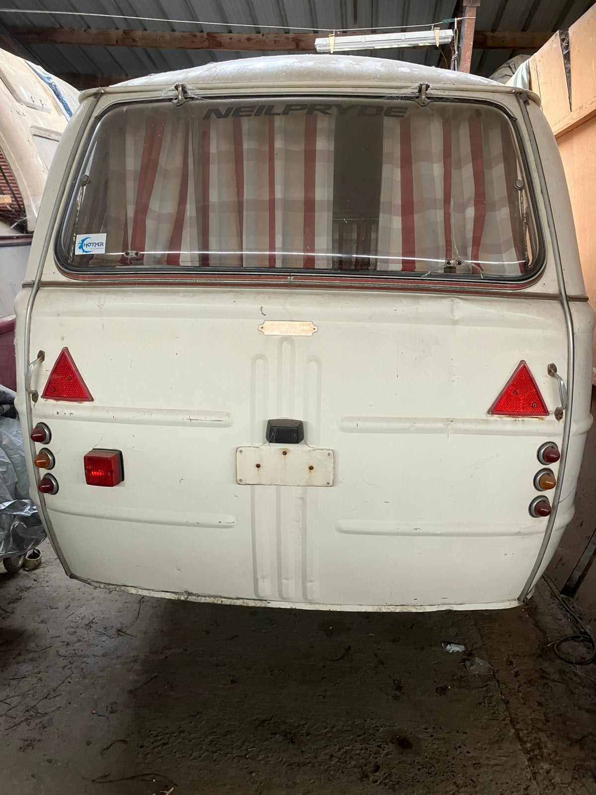 Caravane Bourgeois 1963 avec auvent vintage, Caravanes & Camping, Enlèvement, Utilisé