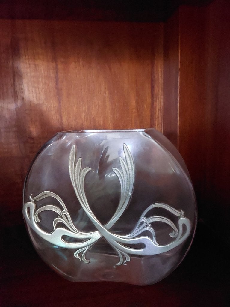Art Nouveau vaas in kristal, Antiek en Kunst, Ophalen