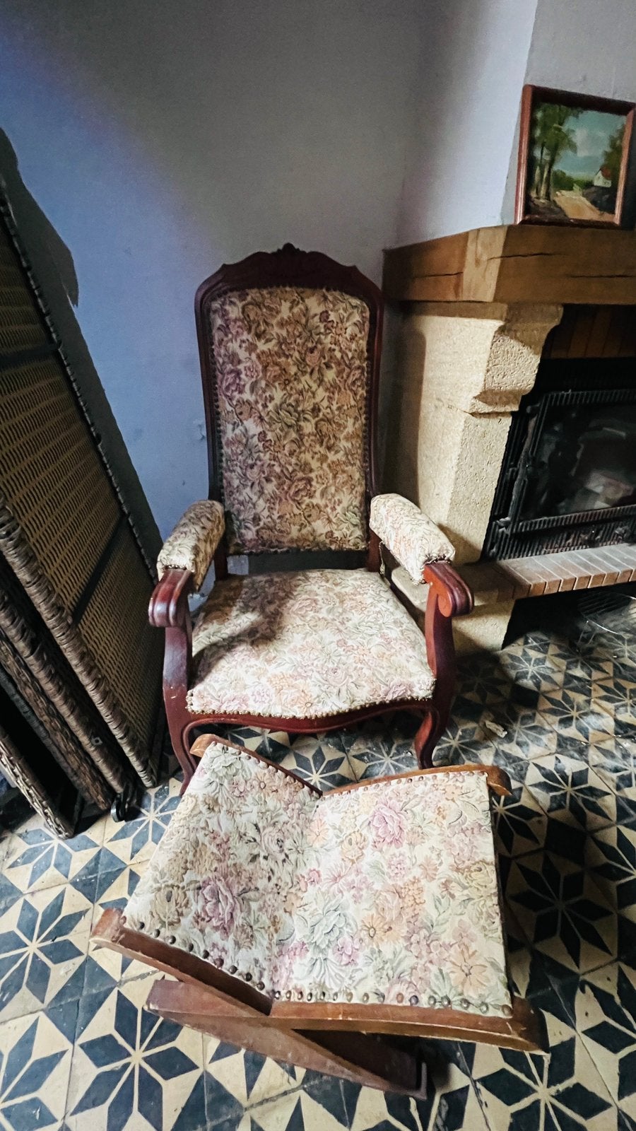 Magnifique fauteuil rétro + Repose-pieds, Enlèvement