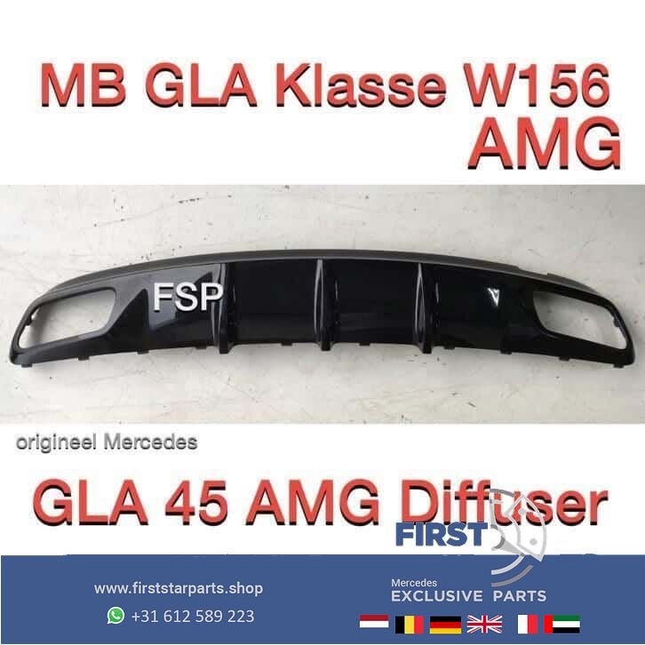W156 GLA 45 AMG Diffuser Mercedes 2013-2018 onderlip achter, Gebruikt, -, Ophalen of Verzenden, -